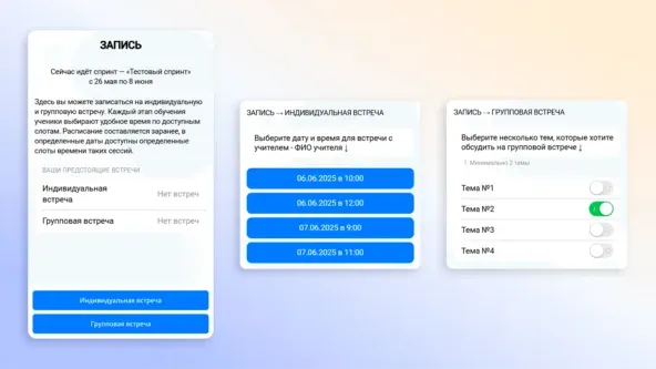 Демонстрация функционала "Запись"