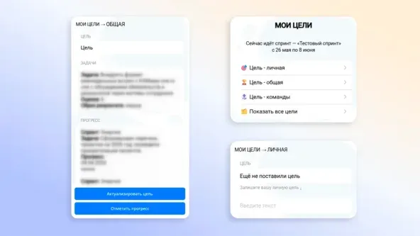 Демонстрация функционала "Мои цели"